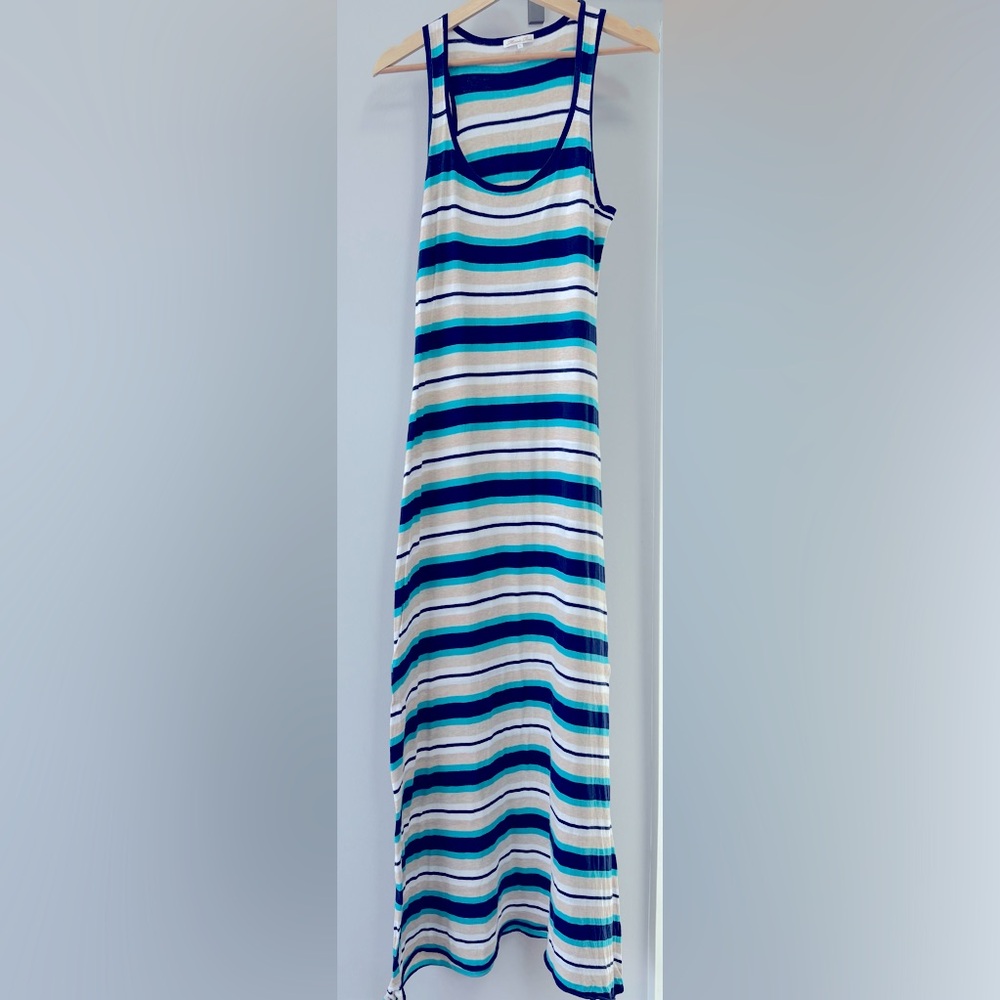 Minnie Rose Striped Sleeveless Maxi Dress
